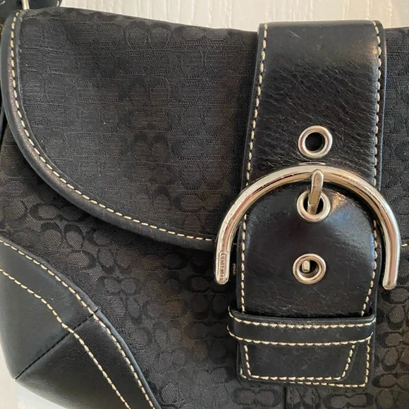 Coach Mini Signature Hobo Black Shoulder Bag - Picture 2 of 10